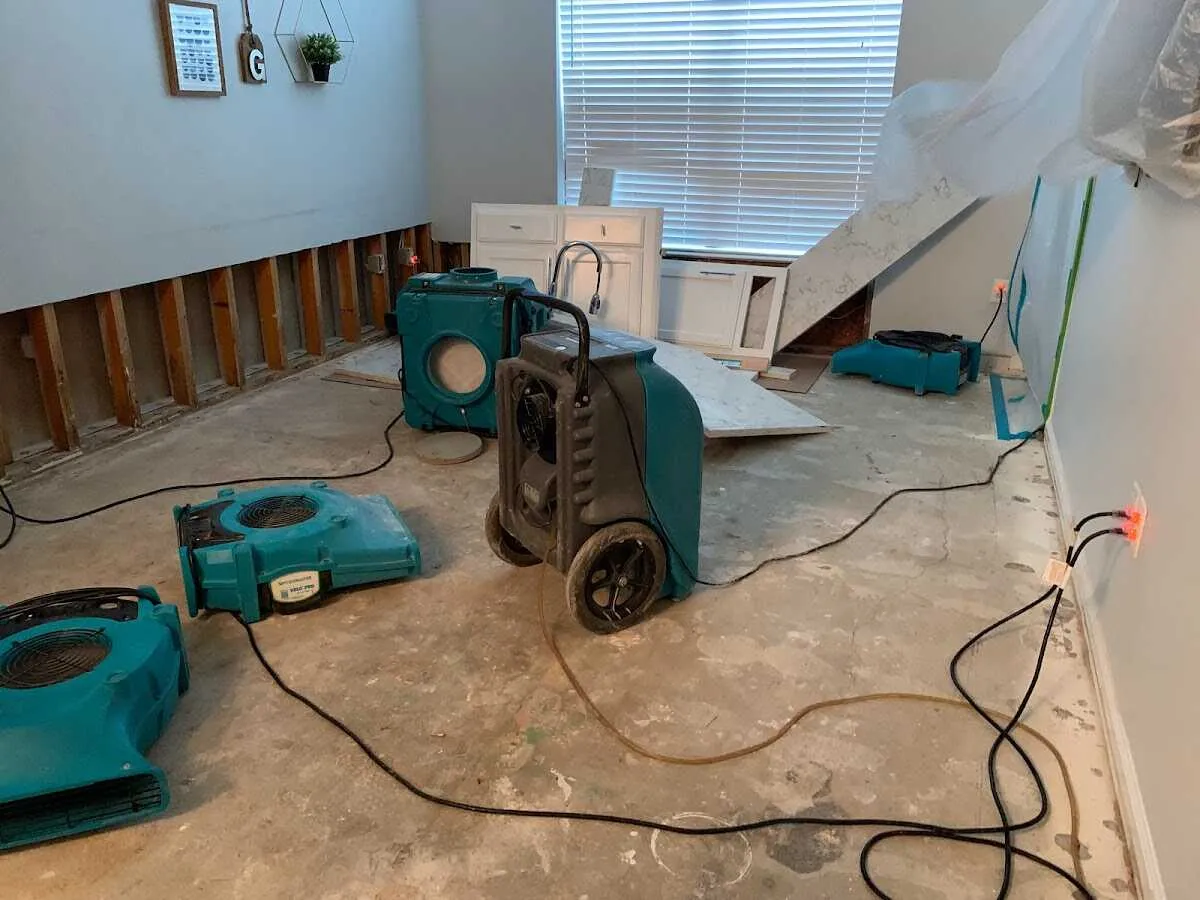 Dehumidifier in flood-cut room for Water Extraction & Removal in Coral Springs